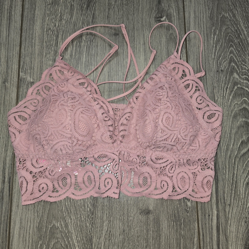 PINK by Victoria's Secret Crochet Lace Bralette size large